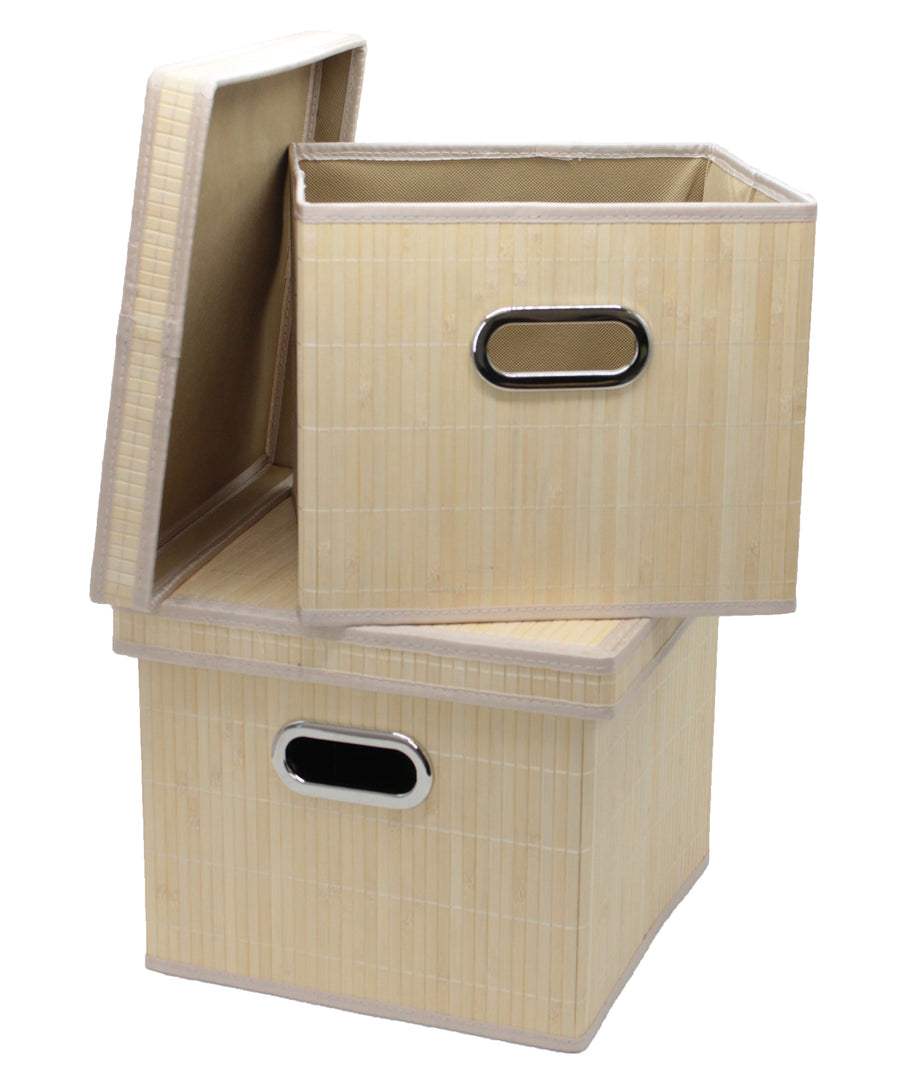 Seta Direct, Brown Velvet Fabric Foldable File Cabinet Storage Box Shelf  Organizer Hanging File Folder with Lid [2 Pack, Letter Size]